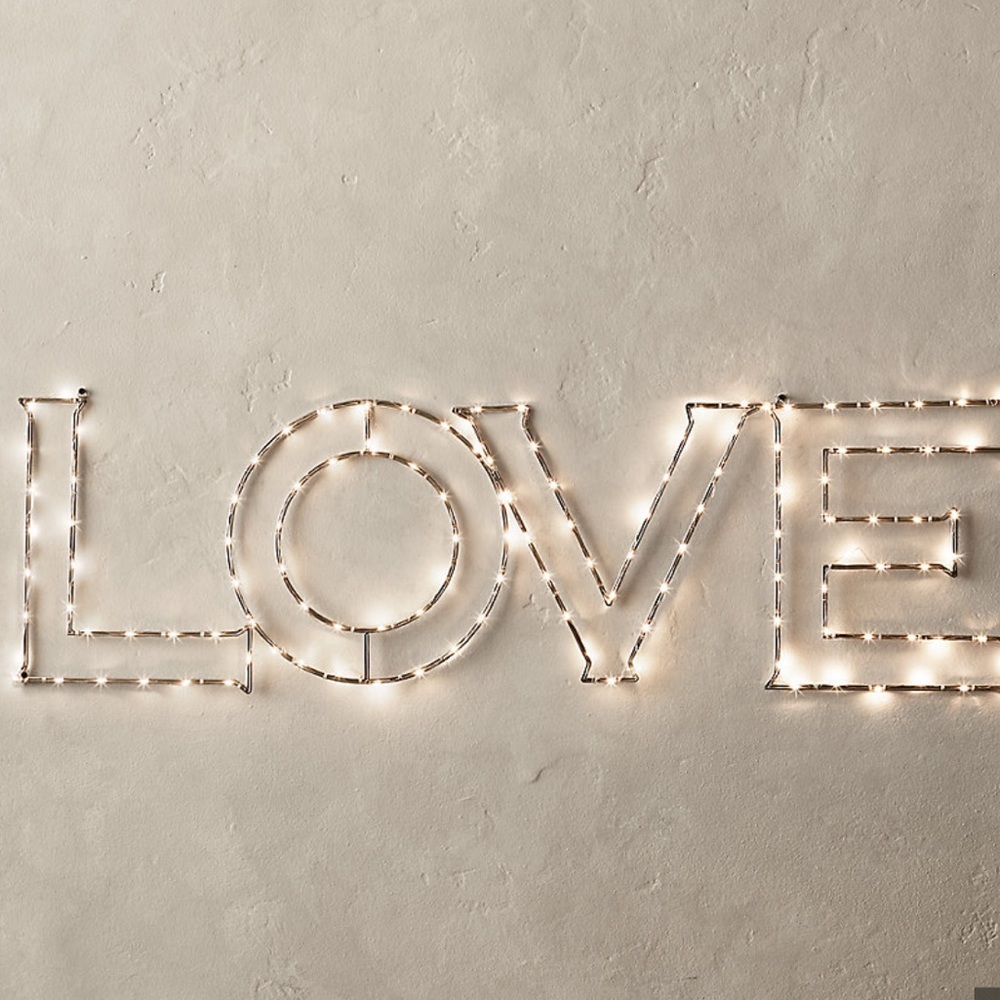 restoration hardware LOVE hanging wall light!
